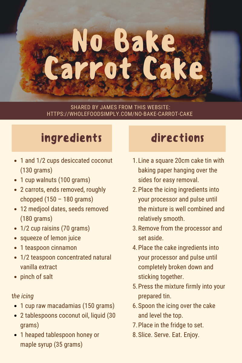 No Bake Carrot Cake